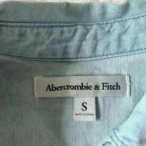 Abercrombie & Fitch Womens Denim Western Coastal Cowgirl Country Top Small - Picture 7 of 7